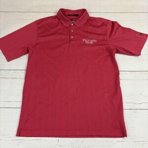 Nike Tiger Woods Collection Polo Shirt Mens M Red Embroidered Pelican's Reef